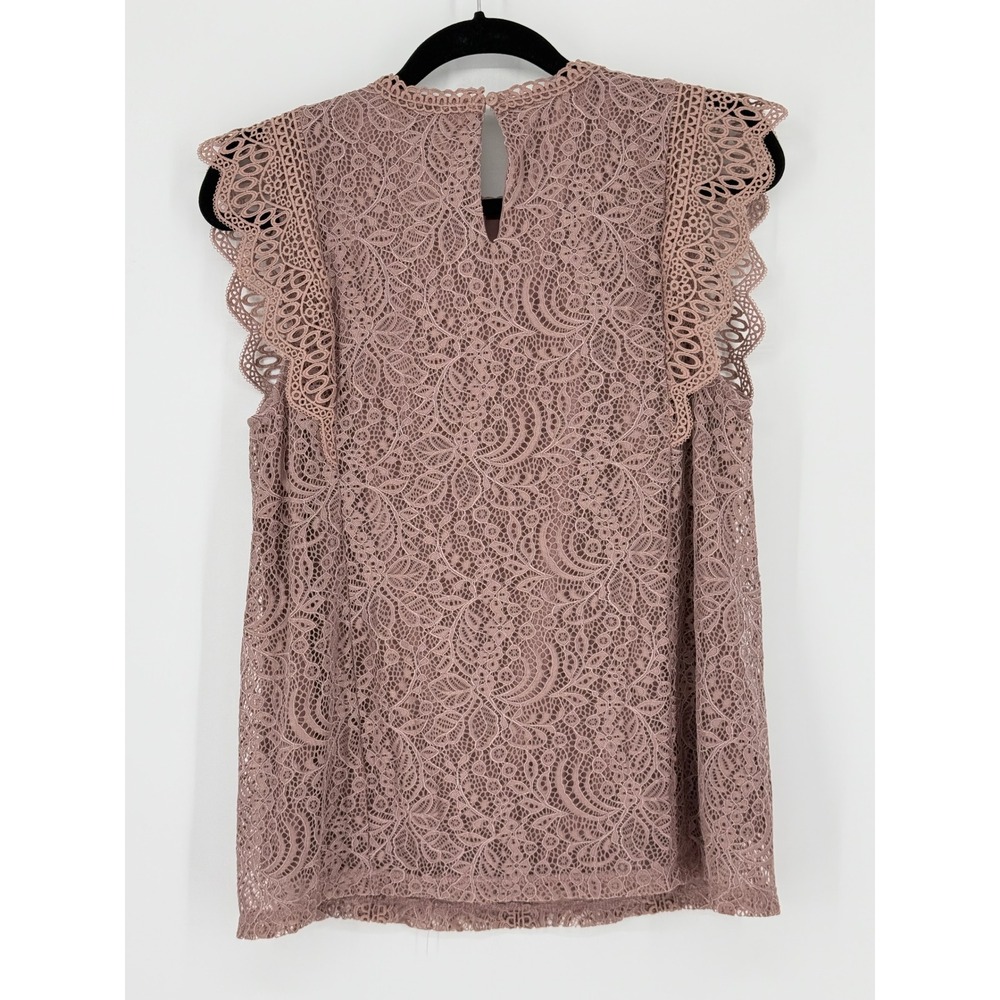 Fairy y2k Crochet Pink Top All Over Lace Sleeveless Romantic Festival Floral New - Picture 3 of 8